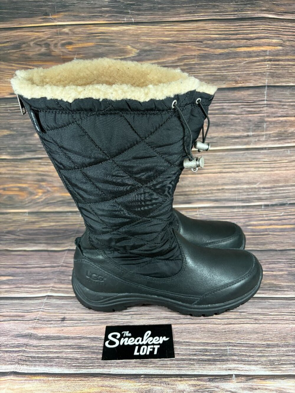 Ugg Snowpeak Tall Quilted Black Waterproof Women's Snow Boots Size 9